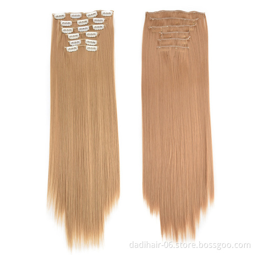 Factory Wholesale Price with clip synthetic hair Straight hair color available